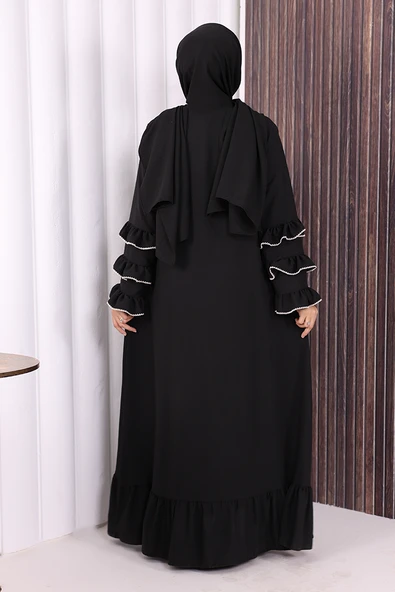 Şal ve Ferace İkili Takım 70018 Siyah - Resim 4