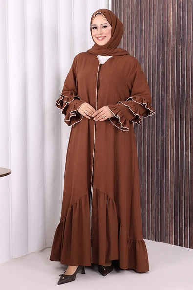 Şal ve Ferace İkili Takım 70018 Kahverengi - Resim 2