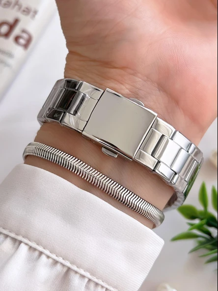 Ferrucci Kadın Kol Saati+Bileklik Özel Seri Çelik Kordon Kararma Renk Atma Yapmaz VS.BLKT.0352 - Resim 3