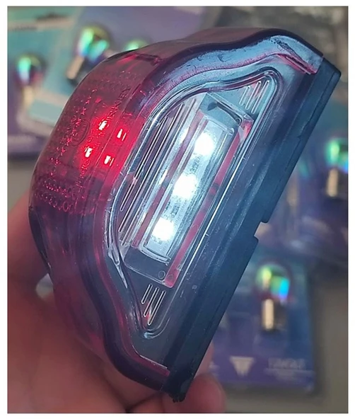 2 Adet Tır Kamyon Dorse Plaka Lambası Kobra Kırmızı 12-24 Volt - Resim 5