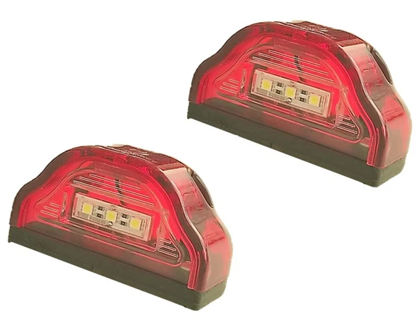 2 Adet Tır Kamyon Dorse Plaka Lambası Kobra Kırmızı 12-24 Volt ürün görseli