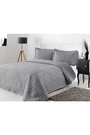 Özdilek Nakışlı Tek Kişilik Yatak Örtüsü-Loseta Gri (180X250)