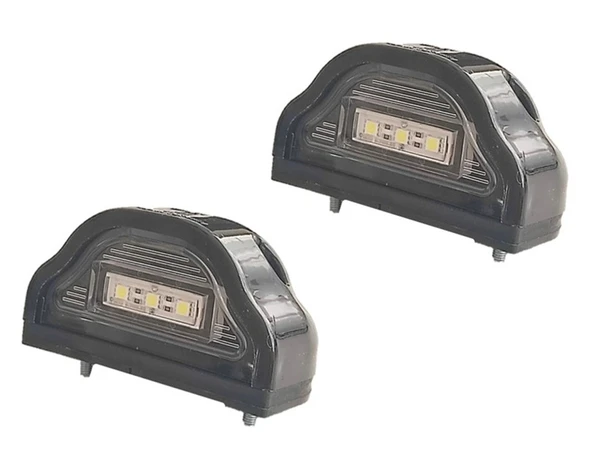 2 Adet Tır Kamyon Dorse Plaka Lambası Kobra Black 12-24 Volt