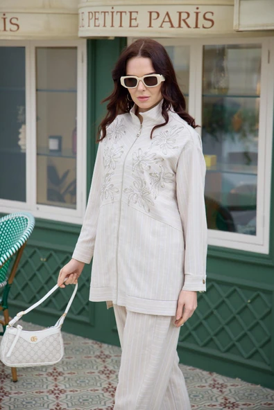 ZİNCİR NAKIŞLI KETEN TAKIM - 3