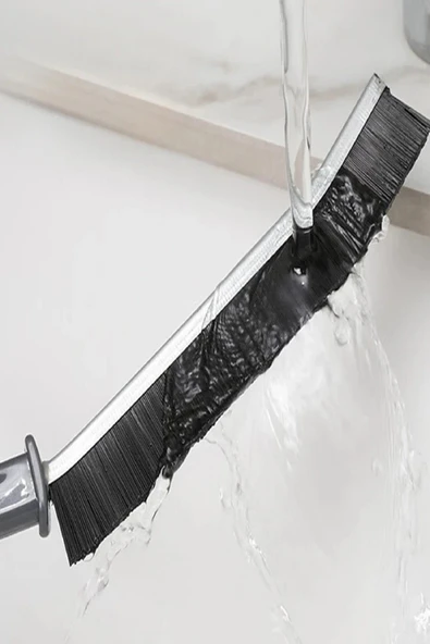 İnce Kıl Temizlik Fırçası Banyo Mutfak Pencere Oluk Klozet Kenarı Kavisli Detay Temizleme Fırçası - 3