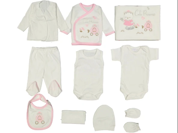 CUTE PRINCESS NAKIŞLI 10'Lİ KIZ ZIBIN SETİ