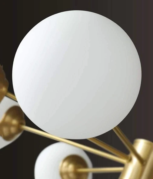 Subox Altın 6'li Sarkıt Avize Tavan Sarkıt Avize ve Camlı Avize - 6