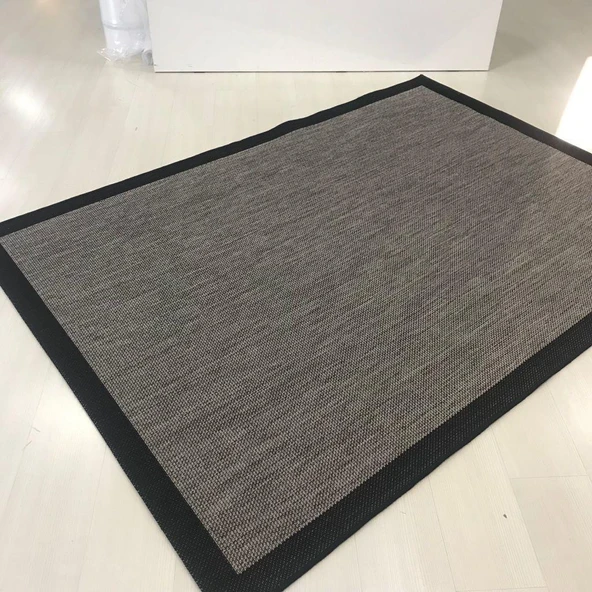Halıcı Mustafa Jüt Sisal Halı 9715 Vizon Siyah Serisi Salon Oturma Yatak Odası Halısı