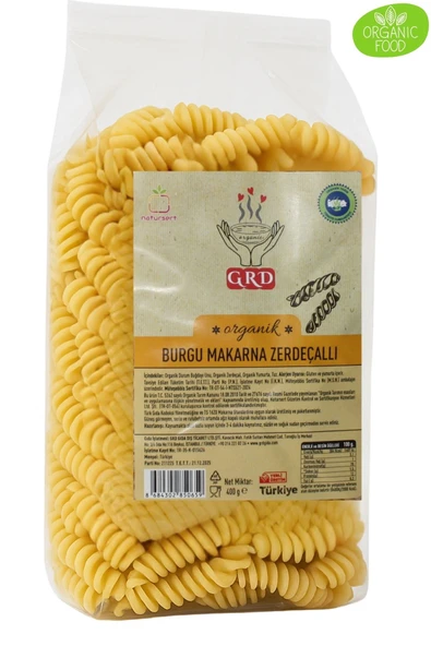 GRD Organik Zerdeçallı Burgu Makarna 400 gr - 2