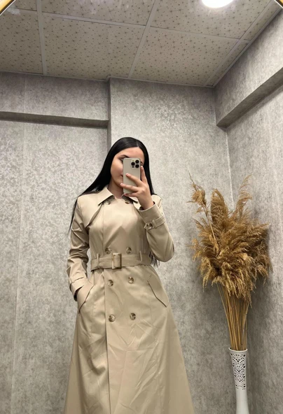 25Y16537 TRENCHKOT BEL KEMERLİ ARABOY KOL KEMERLİ - 4