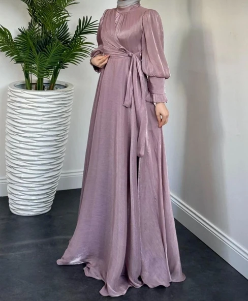 25Y4690 ELBİSE ABİYE JANJAN ÇAPRAZ BAĞLAMALI