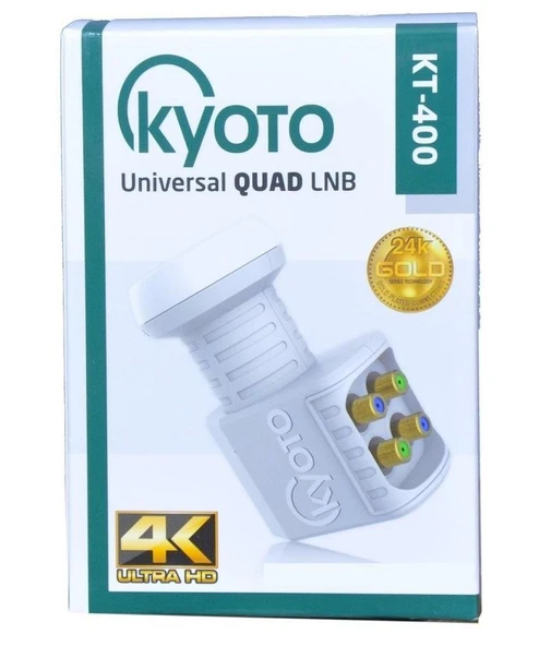 Kyoto 4 Çıkışlı Dörtlü Uydu Anten Uyumlu Lnb Elembi 4K Ultra Hd - Yağmur Korumalı - 3