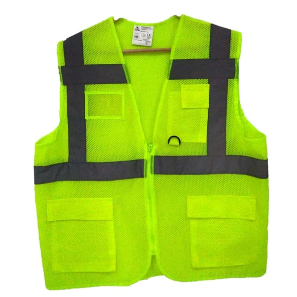 Fileli Cepli Reflektörlü İkaz Yeleği - Mühendis ( XL beden) - Sarı