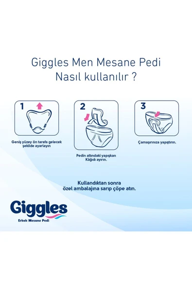 GİGGLES ERKEK (MEN) MESANA PEDİ (BLADDER PED )80 ADET - 4