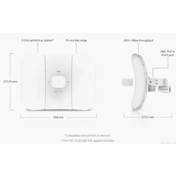Ubiquiti Litebeam AC GEN2 LBE-5AC-GEN2 450 Mbps 5 Ghz Dış Mekan Access Point - 6