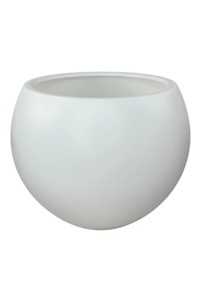 Küre Yuvarlak Top Vazo Dekoratif Saksı BEYAZ 38*30cm