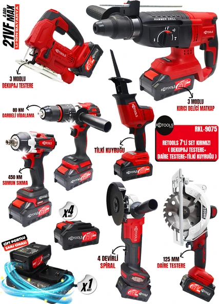 RETOOLS 7Lİ SET DAİRE TESTERE DEKUPAJ TESTERE TİLKİ KUYRUGU