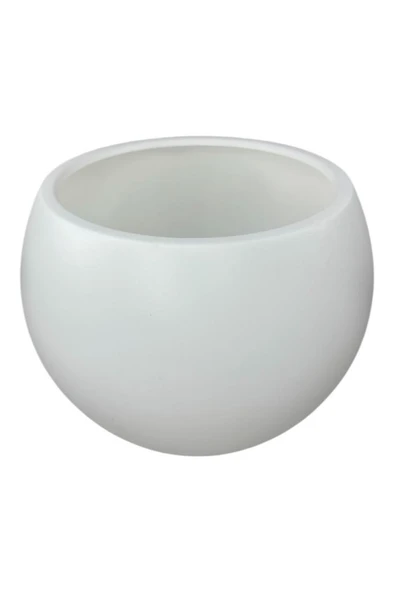 Nettenevime Küre Yuvarlak Top Vazo Dekoratif Saksı BEYAZ 38*30cm - 3