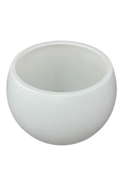 Nettenevime Küre Yuvarlak Top Vazo Dekoratif Saksı BEYAZ 38*30cm - 4