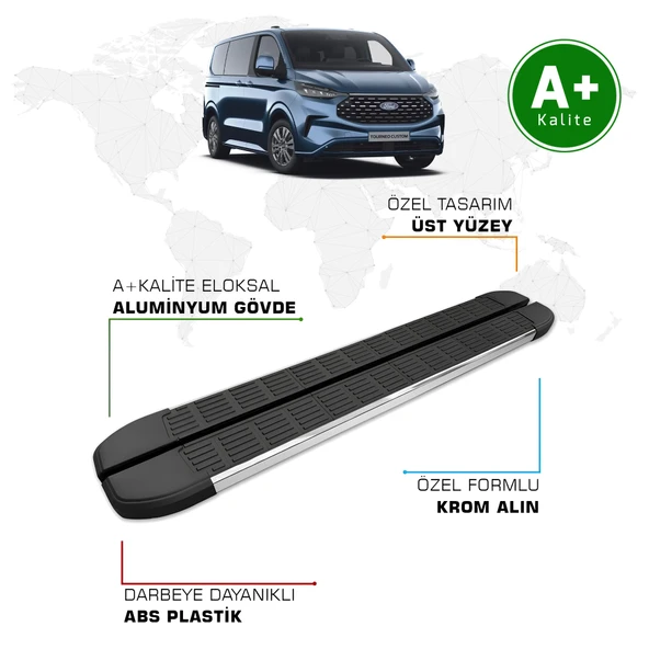 Ford Tourneo Custom Yan Basamak Uzun Şasi 2024 Model ve Sonrası S-Line