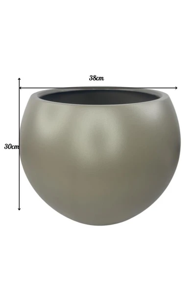 Nettenevime Küre Yuvarlak Top Vazo Dekoratif Saksı MOKKA 38*30cm - 4