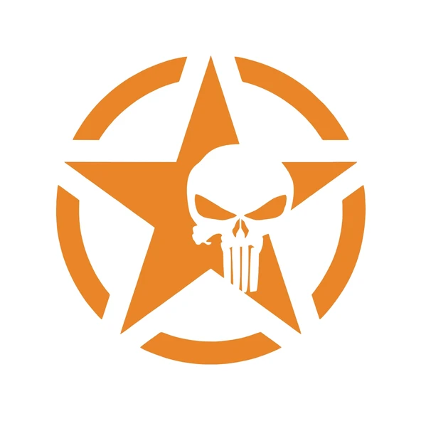 Yıldız Punisher Kurukafa Sticker17x17 Cm Turuncu ürün görseli