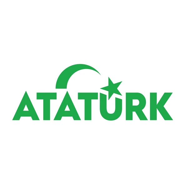 Atatürk yazısı ve Ayyıldız Sticker17x17 Cm Yeşil