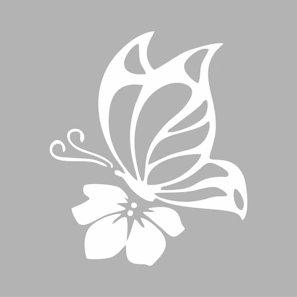 Yıldız ve Kelebek Sticker17x17 Cm Beyaz ürün görseli