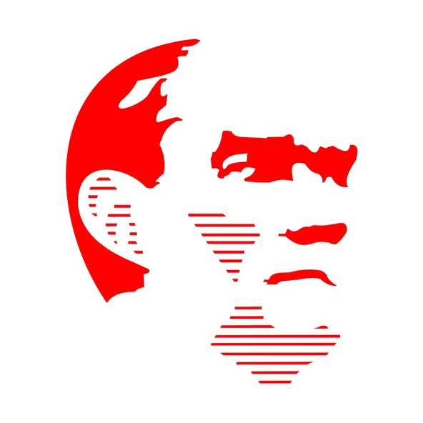 Atatürk Silüet Sticker17x17 Cm Kırmızı