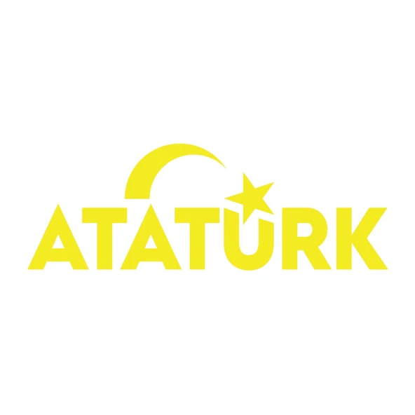 Atatürk yazısı ve Ayyıldız Sticker17x17 Cm Sarı