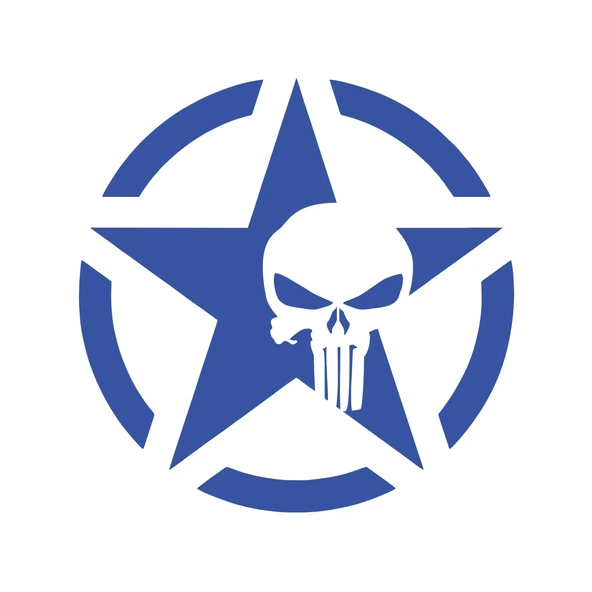 Yıldız Punisher Kurukafa Sticker17x17 Cm Mavi ürün görseli
