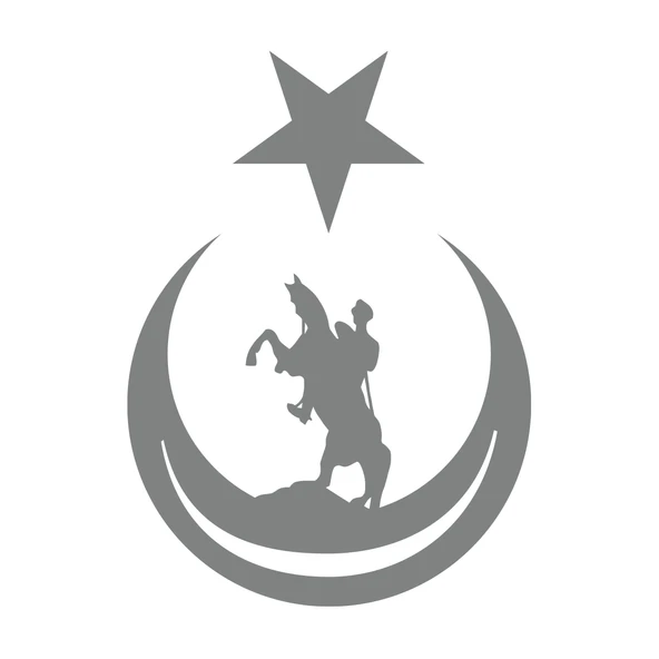 Ay Yıldız İçinde Atatürk Silüeti Sticker17x17 Cm Gri ürün görseli