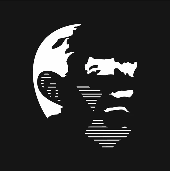 Atatürk Silüet Sticker17x17 Cm Beyaz ürün görseli