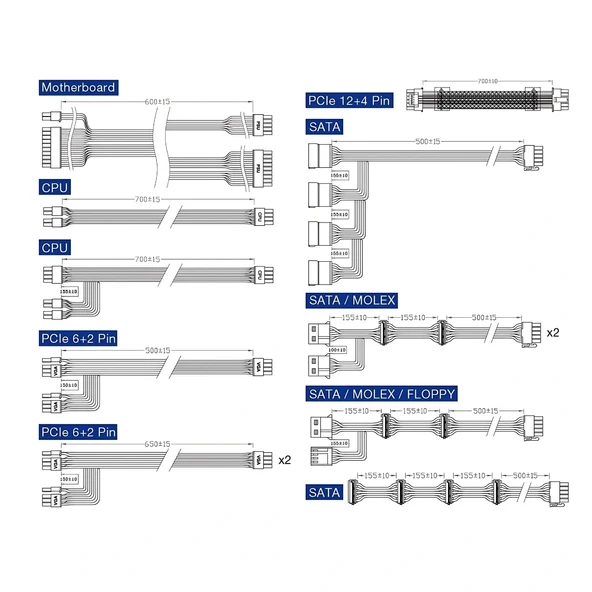 Fsp Hydro Ptm Pro HPT2-1200M Gen5 1200W 80+Platinum Full Modüler Power Supply - Resim 6