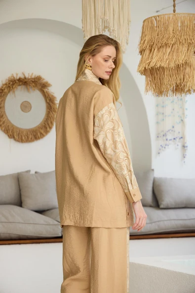 GOLD DANTELLİ İŞLEMELİ CUPRA TAKIM - 3