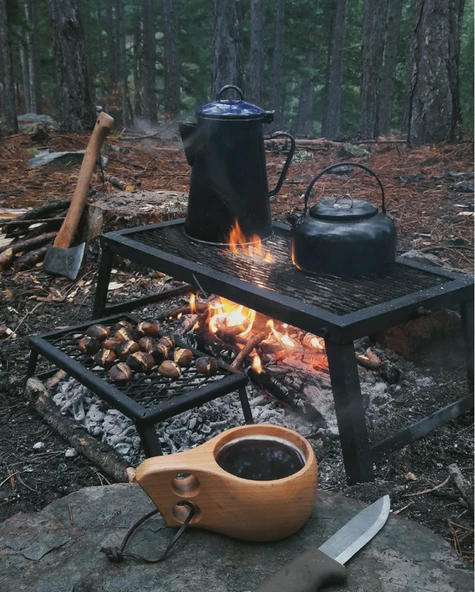 Nurgaz Campout Ateş Üstü Izgara+Çanta Mini - 4