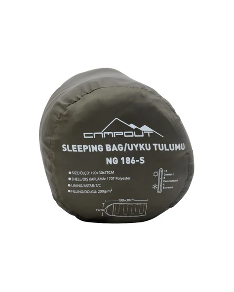 Nurgaz Campout Uyku Tulumu 22 Cm NG 186-S - 2
