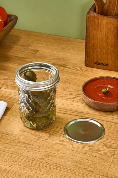 x Refika'dan Boyunsuz Baklava Desen Kavanoz 250 Ml - Resim 4