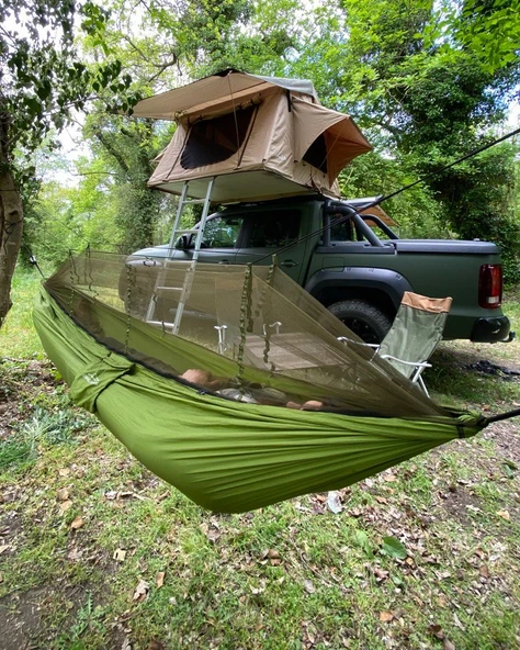 Nurgaz Campout Cibinlikli Hamak Haki - 4
