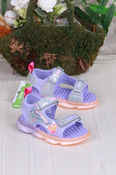 Vicco 332.B25Y.254 Lila Can Anatomik Işıklı Kız Çocuk Sandalet