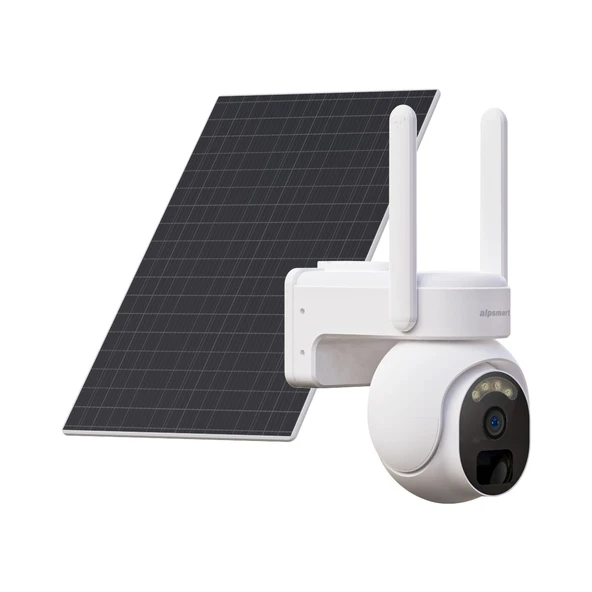 Alpsmart 4G Solar-Güneş Enerjili 4mp 4mm lens 128GB hafıza Gece Görüşlü Dış Ortam Motorize Güvenlik Kamerası AS660-64GB