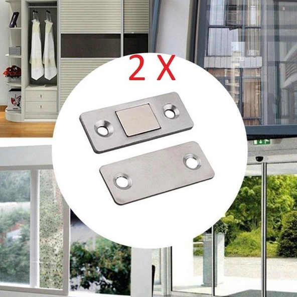 2 Lİ Çekmece Mobilya Dolap Çekmece Kapağı Durdurucu Mıknatıslar Çekmece Stoperi - 3