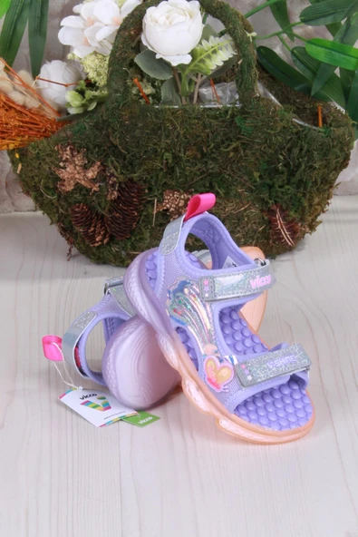 Vicco 332.B25Y.254 Lila Can Anatomik Işıklı Kız Çocuk Sandalet - 4