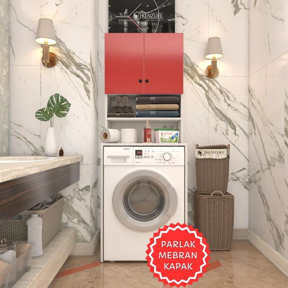 Kenzlife membran çamaşır makinesi dolabı hayzum krmbyz düz 180*66*55 mebran kapak suntalam gövde