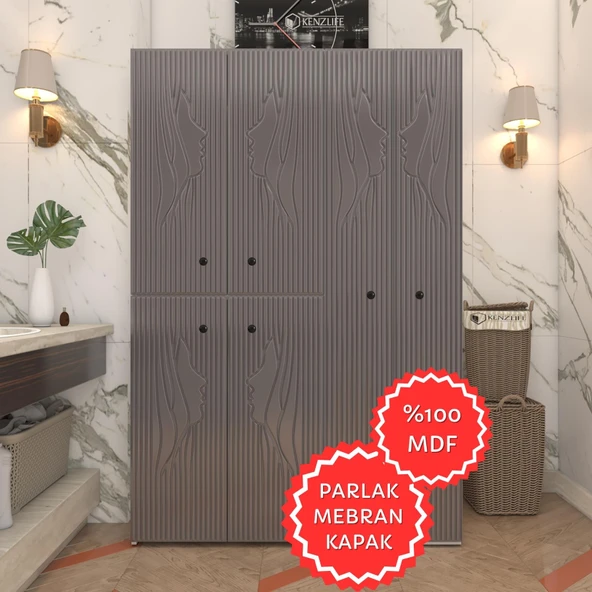 Kenzlife membran çamaşır kurutma makinesi dolabı yaromira gribyz yüzyüze 180*120*64 mebran kapak MDF gövde