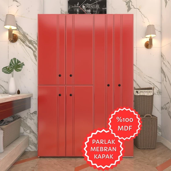 Kenzlife membran çamaşır kurutma makinesi dolabı yaromira krmbyz sadelim 180*120*64 mebran kapak MDF gövde ürün görseli