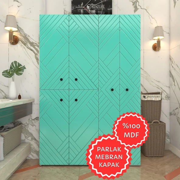 Kenzlife membran çamaşır kurutma makinesi dolabı yaromira trkbyz köşeli 180*120*64 mebran kapak MDF gövde