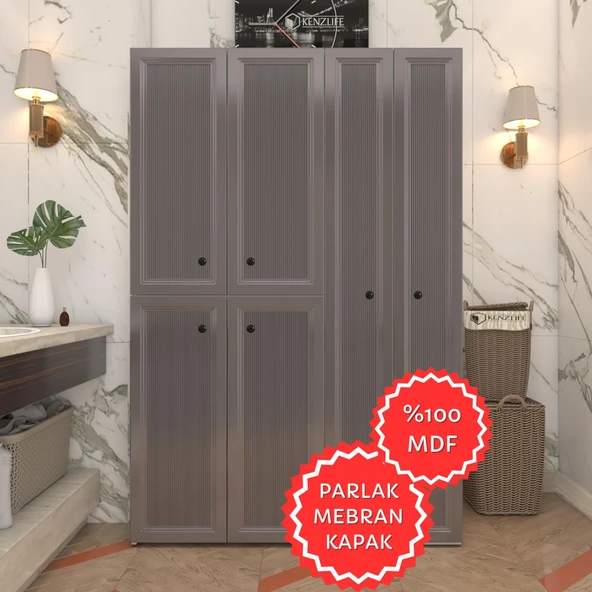 Kenzlife membran çamaşır kurutma makinesi dolabı yaromira gribyz tiril 180*120*64 mebran kapak MDF gövde