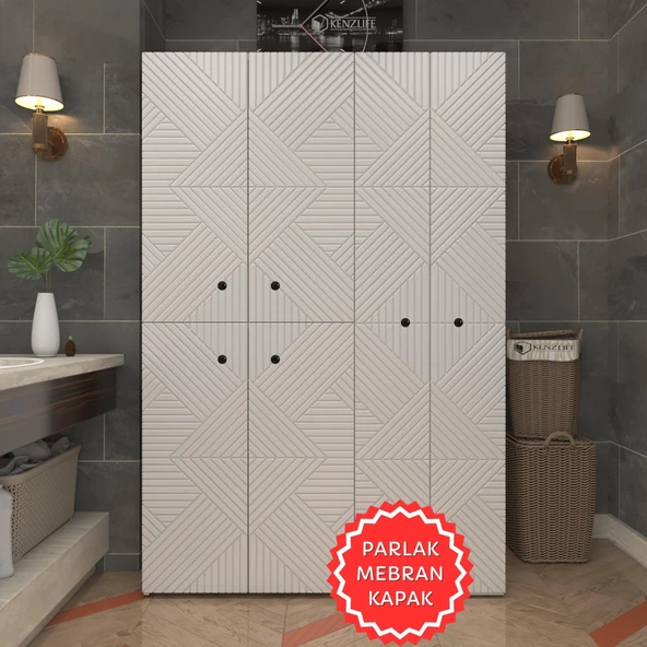 Kenzlife membran çamaşır kurutma makinesi dolabı yaromira byzbyz üçgen 180*120*64 mebran kapak suntalam gövde
