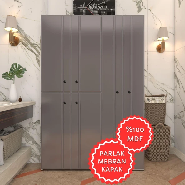 Kenzlife membran çamaşır kurutma makinesi dolabı yaromira gribyz sadelim 180*120*64 mebran kapak MDF gövde